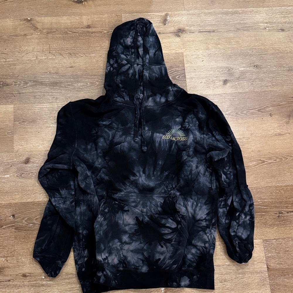 ECD Lacrosse Black Tie-Dye Men's Hoodie size L